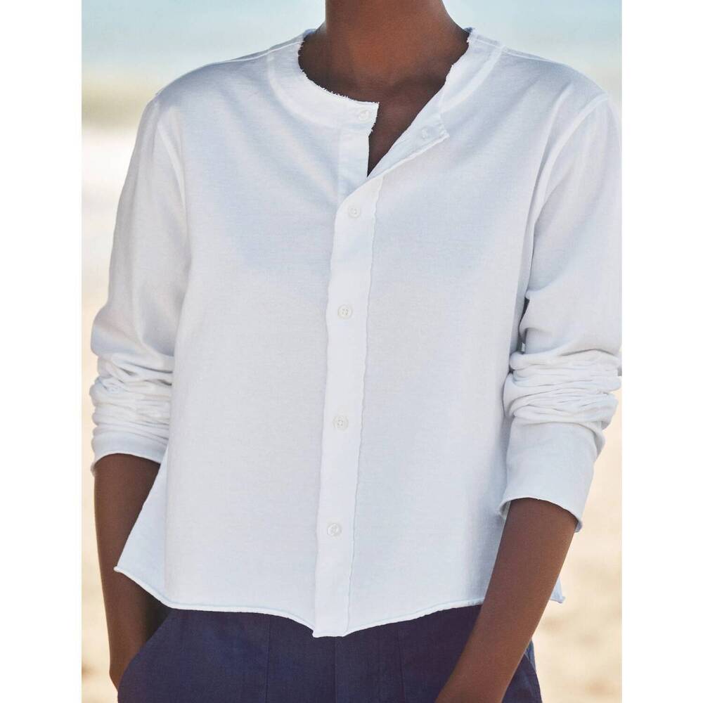 NEW FRANK & EILEEN jackie button front cardigan in white - Picture 4 of 4